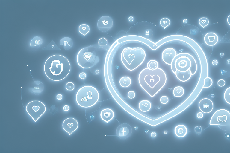 Various social media icons like a heart